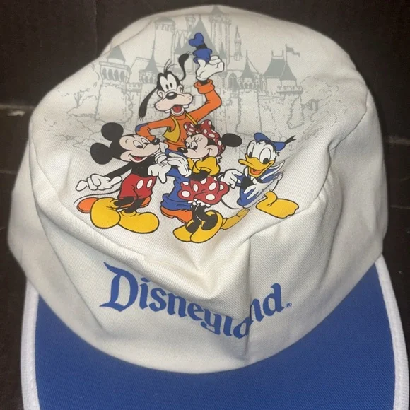 Disney Hat Vintage 90s 00s Vacation Stretch Disneyland Mickey Goofy Bottle Cap - Picture 2 of 5